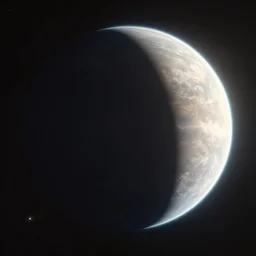cinematic _ render _ of _ atmospheric _ deep _ space _ volumetric _ lighting with a planet _ cathrin _ machin, interstellar, chiaroscuro