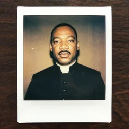 old polaroid of martin luther king as a bishop, pictorialism