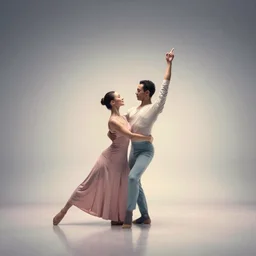 two dancers choreography,panoramic view, pastel colors,dance photography, ultradetailed,forshortening