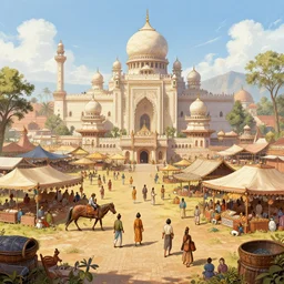 indian market, fantasy, highly detailed, art by greg rutkowski