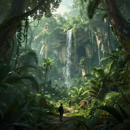an ancient jungle, concept art by yongfei liu, alben tan, vance kocas, octane rendered