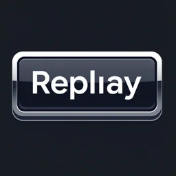 replay button minimalist logo