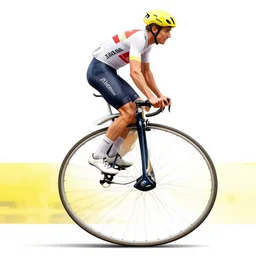a man riding a large penny - farthing winning the tour de france with other riders on modern bikes behind him, news, file photo, photorealistic, getty images, front page