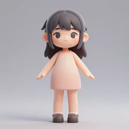 3D character model, 3D render, anime girl, cute, simple