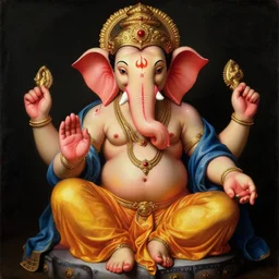 ganesha by leonardo da vinci, oil painting, classical painting, digital art, vivid colors, romanticism, sharp focus