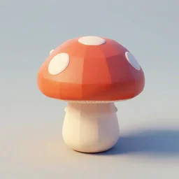 a cute little matte low poly isometric mushroom, lat lighting, soft shadows, trending on artstation, 3d render, monument valley, fez video game,