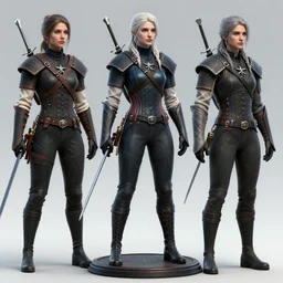 3 d model of ciri the witcher 5 amazing details 4 k beautiful ultra realistic sharp focus cinematic lightning highly detailed, digital painting, concept art, smooth, sharp focus, illustration, concept art in the style of jeehyung lee mirco cabbia, astor alexande