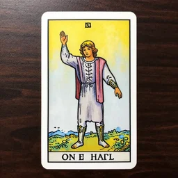 Tarot Card depicting the One, modern aesthetic, painted by hand