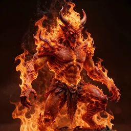 highly detailed photo of fire demon, dark background, hyper realistic, art by greg rutsowski, concept art, 8 k detail post - processing