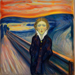 queen of the dreamlands, beautiful! coherent! by edvard munch, deep colors, strong lines, high contrast