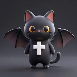 octane render a cute cross between a cat and a bat, cute