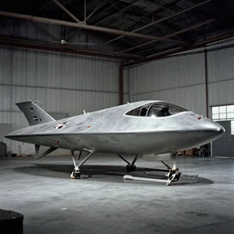 1960s photographic evidence of a small alien UFO spaceship being assembled by US Air Force in a hangar