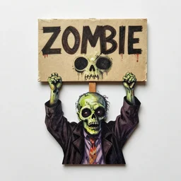 zombie protest sign art 5 0 mm