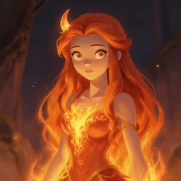 portrait of the fire princess from adventure time, concept art, digital painting, trending on artstation, deviantart, epic composition, extremely detailed, ambient lighting, masterpiece, sharp focus, octane render