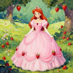 princess of the strawberry cream valley. this heavily stylized gouache painting by the indie comic artist has interesting color contrasts, plenty of details and impeccable lighting.