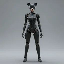 Ghost in the shell 2017, cybernetic android asian black bear, full body pose, half robot half bear, future tech, cyber punk, neon, hyperrealist highly intricate, trending on art station, 8K