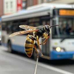 oriental wasp waiting for a bus to chinatown