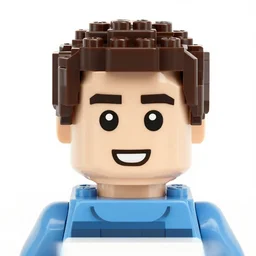 a lego structure of the face of a person named jerry jellostien
