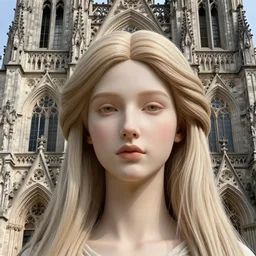 hyperrealistic detailed face portrait of a beautiful long haired young goddess morphing into a gothic cathedral, authentic ornamental architecture, intricate and highly detailed, awe inspiring art by ernst haeckel, h. r. giger, alphonso mucha, gothic, neo - gothic, heavily ornamental, nice deep colours,