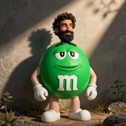photo of borat as the green m & m