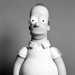 portrait of a Homer Simpson impersonator by Diane Arbus, 88mm, black and white