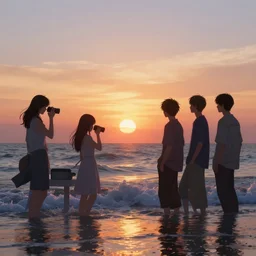 sunset waves by takehiko inoue and kim jung gi and hiroya oku by thomas kinkade and greg rutkowski and ilyakutrending on artstation, photorealistic, high resolution, 8 k, octane, hyper detailed, trending on deviantart insane details, intricate, elite, ornate, elegant trend, highly detailed and intricate, sharp focus, photography, unreal engine