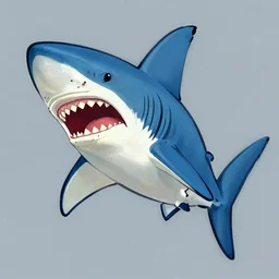 zombie shark, painted by lisa frank, cel art