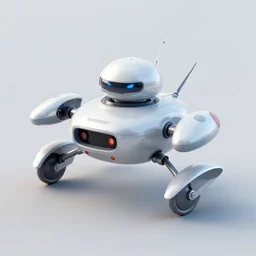 mini flying robot, 1 9 8 0 s retro - futuristic, with no legs and no arms, threatening look