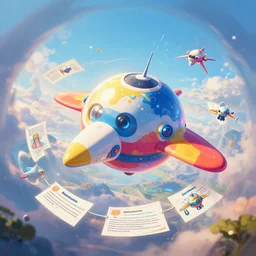 spheric friendly flying robot, colorful, character sheet, greg rutkowski, zabrocki, karlkka, jayison devadas, trending on artstation, 8 k, ultra wide angle, zenith view, pincushion lens effect