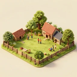 farm, isometric game, smooth 3 d illustration, cinematic matte painting, soft render, servando lupini, handpaint texture, blender, 3 d coat, concept art by noah bradley, darek zabrocki, tyler edlin, jordan grimmer, neil blevins, james paick, natasha tan, highly detailed, ultra detailed, ultra realistic, trending on artstation