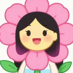 beautiful funny cartoon flower avatar woman