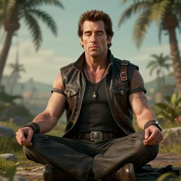 john travolta dieselpunk warrior meditating in a beautiful place, perfect face, fine details, studio lighting, subtle shadows, art by katsuya terada, photorealism, hyper realism, octane render, hyper detailed, canon eos r 3, f / 1. 4, iso 2 0 0, 1 / 1 6 0 s, medium shot, 8 k, raw, unedited, in - frame,