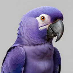 portrait of a purple parrot, upper body, long hair, intricate, elegant, highly detailed, digital painting, artstation, concept art, matte, sharp focus, illustration, art by artgerm and greg rutkowski and alphonse mucha