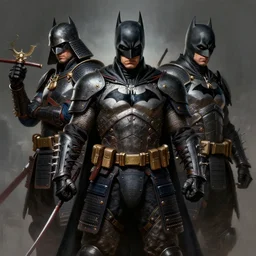digital _ painting _ of _ samurai batman arkham knight _ by _ filipe _ pagliuso _ and _ justin _ gerard _ symmetric _ fantasy _ highly _ detailed _ realistic _ intricate _ port