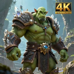 green male orc warrior with crystal shards, beautiful graphics, fantasy artwork, very beautiful scenery, hd, hdr, ue 5, ue 6, unreal engine 5, cinematic 4 k wallpaper, 8 k, ultra detailed, by popular digital, details, beautiful image ever created, high resolution, artstation, award winning