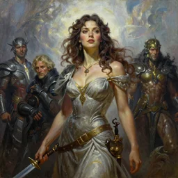 A beautiful oil painting of a Alexandra Daddario, by Lucas Graciano, Frank Frazetta, Greg Rutkowski, Boris Vallejo, epic, fantasy, character art, high fantasy