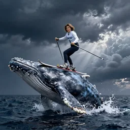 nancy pelosi skiing on a whale