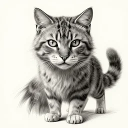 a well designed portrait of warrior cat, detailed, realistic, sketch style, artstation, greg rutkowski, 8 k resolution.