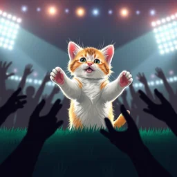 kittens performing the half time show at the super bowl, trending on artstation