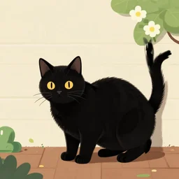 a black cat in the style of the game life is strange