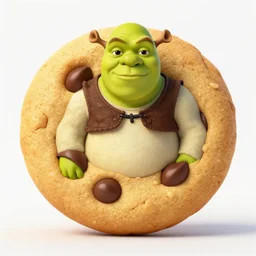 shrek as a chocolate chip cookie