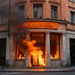 orange bank on fire, itau