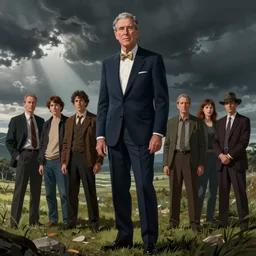 george w bush, extremely detailed, sharp focus, wide view, full body shot, smooth, digital illustration, by james jean, by rossdraws, frank franzzeta, mcbess, sakimichan, brosmin, danton fadeev, steve simpson, alfred hitchcock mood, wes craven vibes