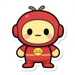 cute miss mascot carmache carmache gabite super hero sticker art, cronobreaker, beeple game icon