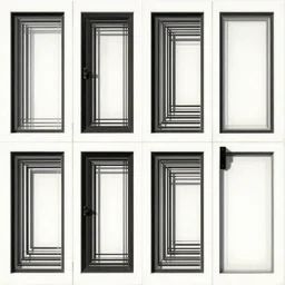 4 k large tiled retrofuturism brutalist door white black seamless texture, material, hip modern design, flat, pbr, hi - res