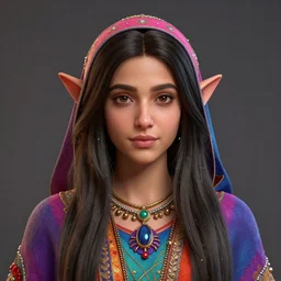 centered head - on medium shot painted portrait, maya ali as gloomhaven summoner, gaudy colours, octane render, unreal engine, matte painting concept art, fanart artstation by jesper ejsing and rhads and lois van baarle and ilya kuvshinov and rossdraws