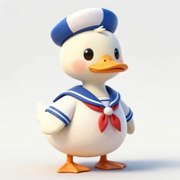detailed concept art of a cute iconic anthropomorphic duck character wearing a sailor suit by wlop on bcy. net, realistic. feathers, art by cheng yi. artstationhd