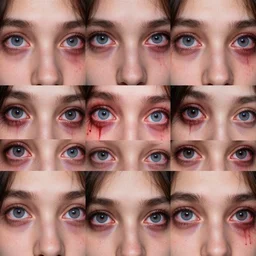 all these images are overwhelming, bloodshot eyes