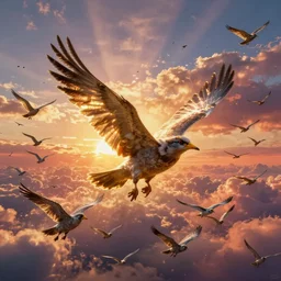 a professional photographic view picture of a giant number of birds over a heavenly land ,photographic filter unreal engine 5 realistic hyperdetailed 8k ultradetail cinematic concept art volumetric lighting, fantasy artwork, very beautiful scenery, very realistic painting effect, hd, hdr, cinematic 4k wallpaper, 8k, ultra detailed, high resolution, artstation trending on artstation in the style of Albert Dros glowing rich colors powerful imagery