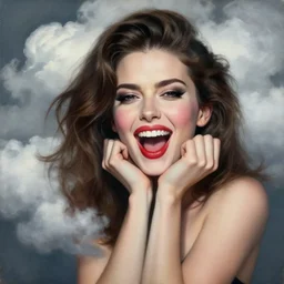a striking painting of glamorous, happy, uptight, long, important, blushing, cloudy, jolly, dangerous